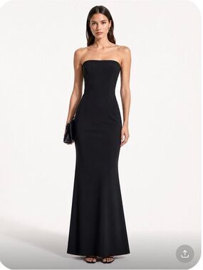 REVOLVE X KATIE MAY Mary Kate  Strapless Black Fitted Gown Size 2